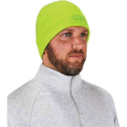 Bonnet N-Ferno &agrave; lumi&egrave;res DEL, Taille unique, Vert lime haute visibilit&eacute; Les Fournitures Industrielles Méga