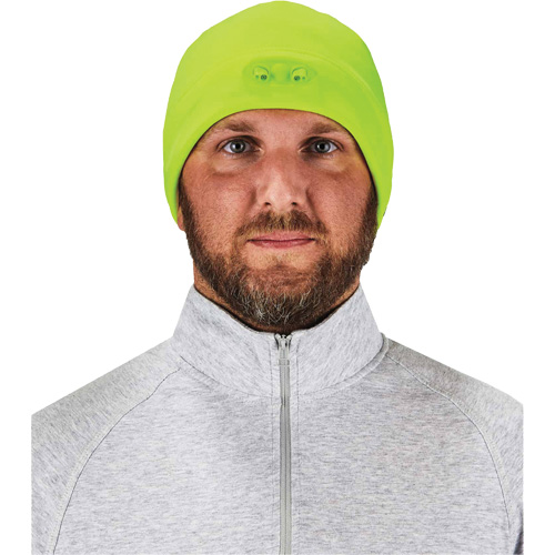 Bonnet N-Ferno &agrave; lumi&egrave;res DEL, Taille unique, Vert lime haute visibilit&eacute; Les Fournitures Industrielles Méga