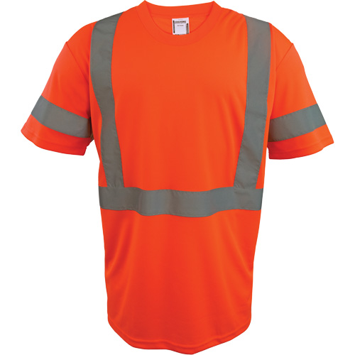 Chemise de s&eacute;curit&eacute; &agrave; manches courtes, Polyester, 2T-Grand, Orange haute visibilit&eacute; Les Fournitures Industrielles Méga
