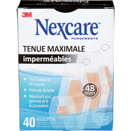 Nexcare Max-Hold Waterproof Bandages, Assorted, Plastic, Sterile Les Fournitures Industrielles Méga