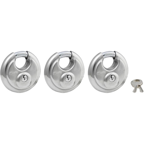 Cadenas &agrave; arceau prot&eacute;g&eacute;, Argent, Cl&eacute;s identiques, Acier inoxydable, Largeur de 2-3/4" Les Fournitures Industrielles Méga