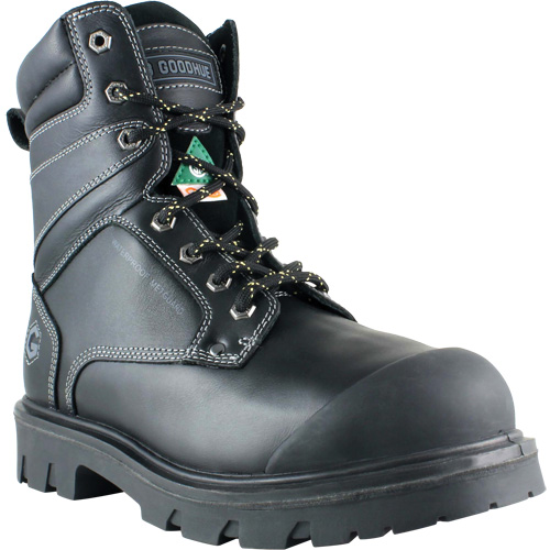 Bottes de travail Boomerang, Cuir, Embout Acier, Taille 7, Imperm&eacute;able Les Fournitures Industrielles Méga
