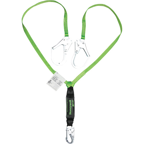 Miller&reg; HP Shock-Absorbing Lanyard, 6', Scaffold Hook Center, Locking Snap Hook Leg Ends, Polyester Les Fournitures Industrielles Méga