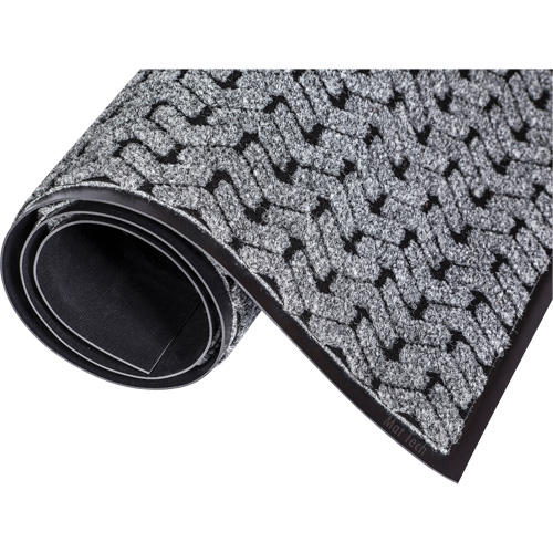 Tapis d'accueil Performance Tire-Track, Essuie-pieds/grattoir, 4' x 8' x 3/8", Gris Les Fournitures Industrielles Méga