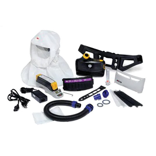 Ensemble respirateur d&eacute;puration dair propuls&eacute; facile &agrave; nettoyer Versaflo, Cagoule ample & visi&egrave;re, Pile Lithium-ion Les Fournitures Industrielles Méga