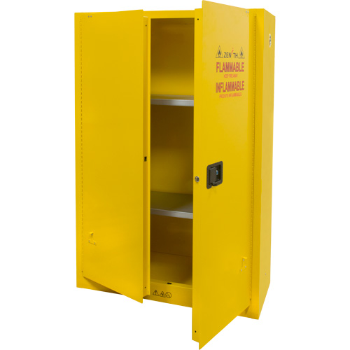 Armoire pour produits inflammables, 45 gal., 2 Porte(s), 43" La x 65" h x 18" p Les Fournitures Industrielles Méga