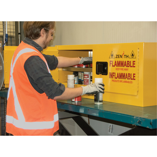 Armoire pour produits inflammables, 12 gal., 2 Porte(s), 43" La x 18" h x 18" p Les Fournitures Industrielles Méga