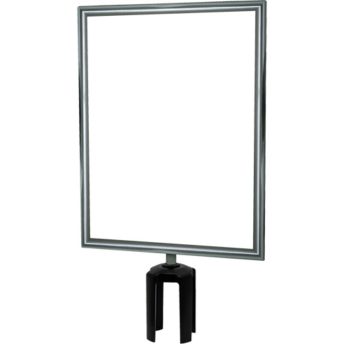 Heavy-Duty Vertical Sign Holder with Tensabarrier&reg; Post Adapter, Polished Chrome Les Fournitures Industrielles Méga
