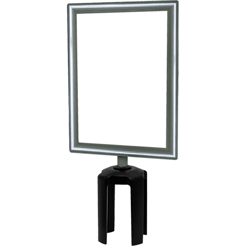 Porte-enseigne vertical robuste avec adaptateur pour poteaux Tensabarrier, Chrome poli Les Fournitures Industrielles Méga