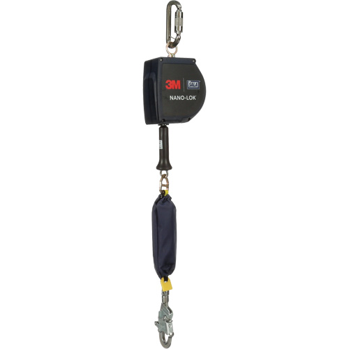 Cordage de s&eacute;curit&eacute; autor&eacute;tractable allong&eacute; Nano-Lok, 15', Acier inoxydable, Pivotant Les Fournitures Industrielles Méga