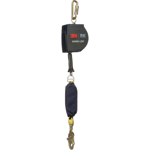 Cordage de s&eacute;curit&eacute; autor&eacute;tractable allong&eacute; Nano-Lok, 15', Acier galvanis&eacute;, Pivotant Les Fournitures Industrielles Méga