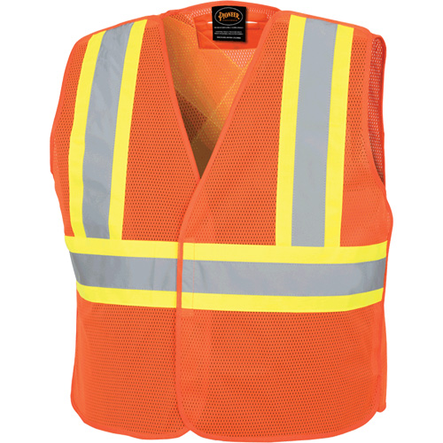 597P Tear-Away Safety Vest, High Visibility Orange, Medium/Small, Polyester Les Fournitures Industrielles Méga