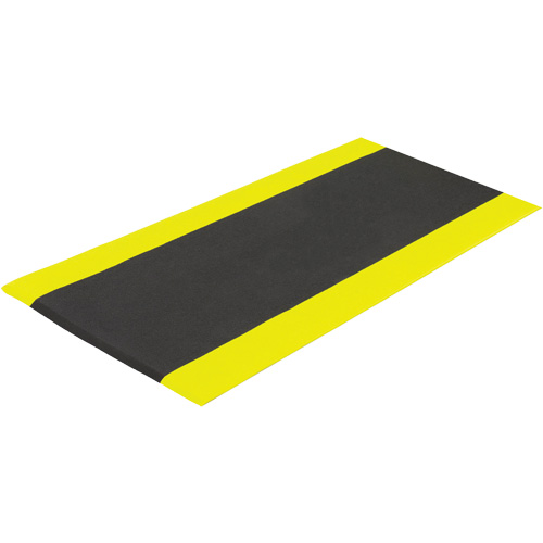 Tapis antifatigue Airsoft, Rugueux, 3' x 5' x 3/8", Noir/Jaune, &eacute;ponge en PVC Les Fournitures Industrielles Méga
