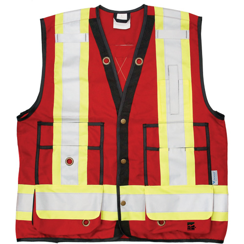 Open Road&reg; Surveyor Vest, Red, Large, Polyester Les Fournitures Industrielles Méga