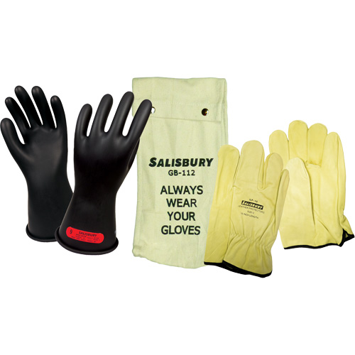 Ensemble de gants isol&eacute;s contre l'&eacute;lectricit&eacute; Salisbury, ASTM classe 0, Taille 9, 11" lo Les Fournitures Industrielles Méga