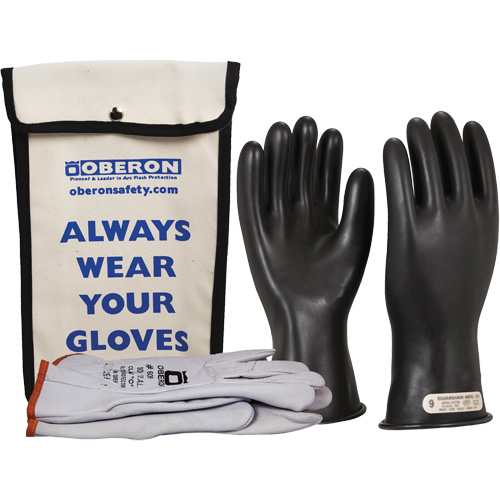 Class 0 Rubber Electrical Glove Kit, 10, 11" L, 20 cal/cm², NFPA 70E Les Fournitures Industrielles Méga