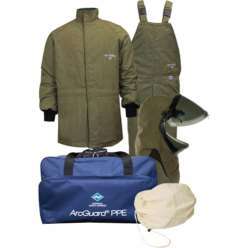 Ensemble de v&ecirc;tements TG contre l'arc &eacute;lectrique avec capuchon &agrave; lev&eacute;e avant Arcguard Revolite, 40 cal/cm² Les Fournitures Industrielles Méga
