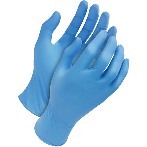 Gants jetables classiques, Moyen, Nitrile, 4 mils, Sans poudre, Bleu Les Fournitures Industrielles Méga