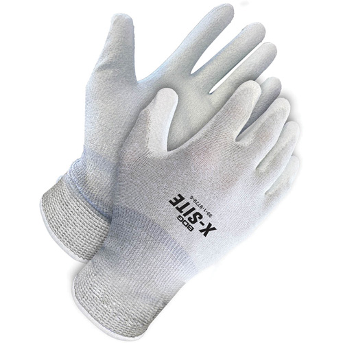 X-Site Anti-Static Coated Gloves, 8, Polyurethane Coating, 15 Gauge, Nylon/Copper Shell Les Fournitures Industrielles Méga