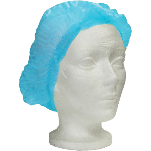 Bonnet bouffant pliss&eacute; Ronco Care, Polypropyl&egrave;ne, 24", Bleu Les Fournitures Industrielles Méga