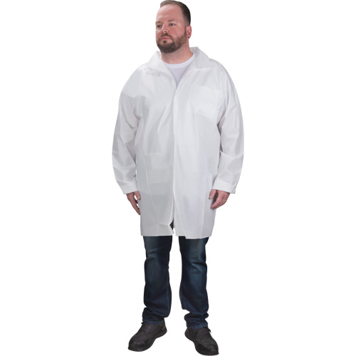 Sarraus de laboratoire de protection, Microporeux, Blanc, Moyen Les Fournitures Industrielles Méga