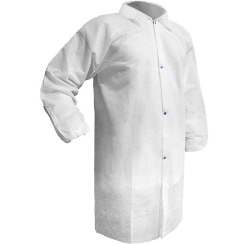Care Lab Coat, Polypropylene, White, Small Les Fournitures Industrielles Méga