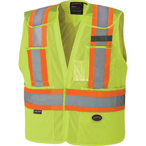6933 Veste de s&eacute;curit&eacute; d&eacute;tachable haute visibilit&eacute; &agrave; &eacute;paules tombantes, Jaune lime haute visibilit&eacute;, Moyen/Petit, Polyester Les Fournitures Industrielles Méga