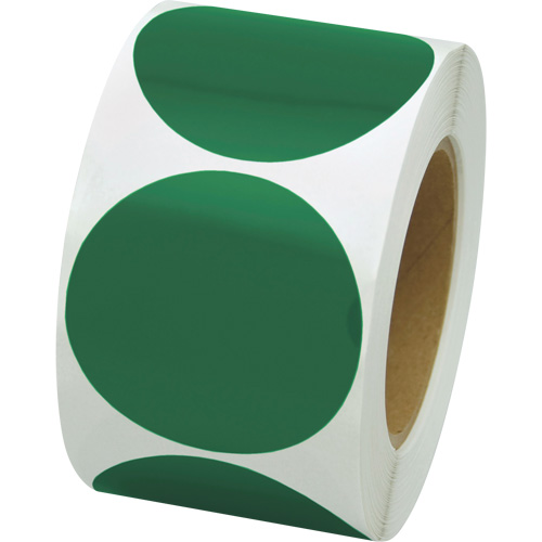 Coloured Marking Dots, Circle, 3" L x 3" W, Green, Vinyl Les Fournitures Industrielles Méga