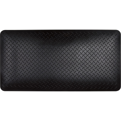 Anti-Fatigue Matting, Diamond, 1-2/3' x 3-1/4' x 3/4", Black, Polyurethane Les Fournitures Industrielles Méga
