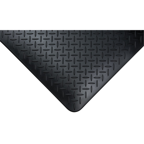 Anti-Fatigue Matting, Diamond, 1-2/3' x 3-1/4' x 3/4", Black, Polyurethane Les Fournitures Industrielles Méga