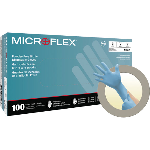 Gants jetables N20, Petit, Nitrile, 4,7 mils, Sans poudre, Bleu Les Fournitures Industrielles Méga