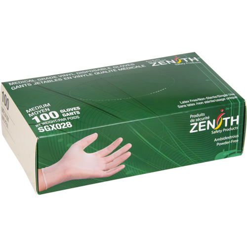 Gants jetables, Grand, Vinyle, 4,5 mils, Sans poudre, Transparent, Classe 2 Les Fournitures Industrielles Méga