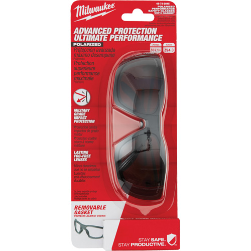 Performance Safety Glasses with Gasket, Black Lens, Polarized, Meets/Exceeds CSA Z94.3 Les Fournitures Industrielles Méga