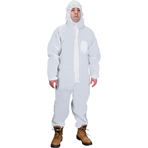 Hooded Coveralls, X-Large, White, SMS Les Fournitures Industrielles Méga