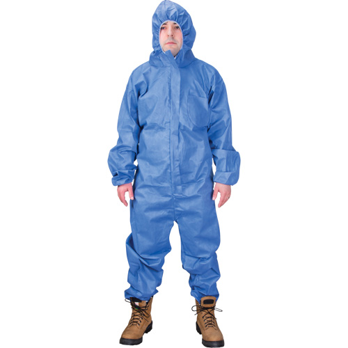 Hooded Coveralls, Medium, Blue, SMS Les Fournitures Industrielles Méga