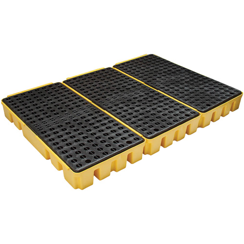 Palette &agrave; profil bas pour contr&ocirc;le des d&eacute;versements, Capacit&eacute; de d&eacute;versement 76.5 gal. US, 72" x 49" x 6,5" Les Fournitures Industrielles Méga