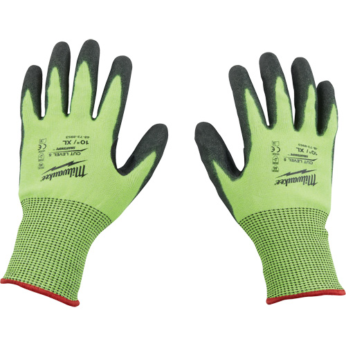 Gants &agrave; haute visibilit&eacute; enduits par trempage, Petit, Calibre 15, Rev&ecirc;tement Polyur&eacute;thane, ASTM ANSI niveau A5 Les Fournitures Industrielles Méga