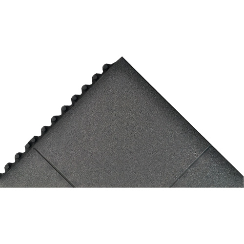 Cushion-Ease&reg; Interlocking Anti-Fatigue Mat, Pebbled, 3' x 3' x 3/4", Black, Natural Rubber Les Fournitures Industrielles Méga