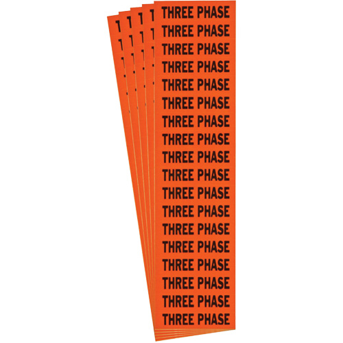 &eacute;tiquette de tension pour conduit  Three Phase , 1/2" x 2-1/4", &eacute;toffe/Vinyle, Anglais Les Fournitures Industrielles Méga