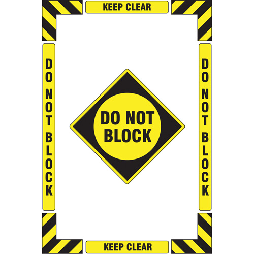 "Keep Clear Do Not Block" Floor Marking Kit, Adhesive, English with Pictogram Les Fournitures Industrielles Méga