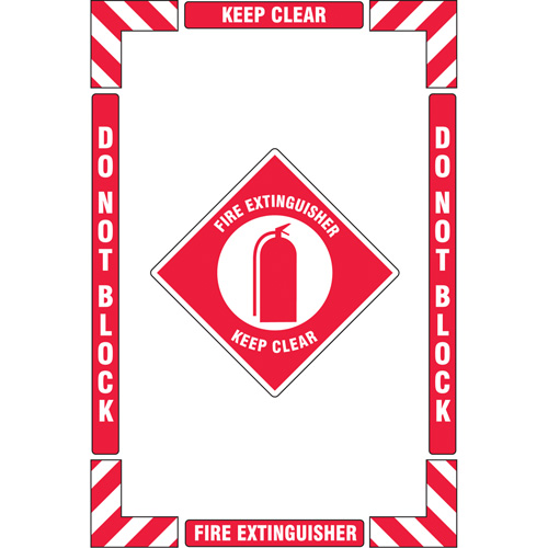 Trousse de marquage du sol ?Fire Extinguisher? (extincteur), Adh&eacute;sif, Anglais avec pictogramme Les Fournitures Industrielles Méga