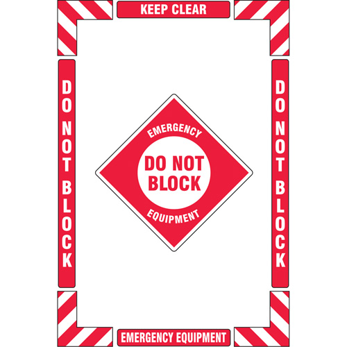 "Emergency Equipment" Floor Marking Kit, Adhesive, English with Pictogram Les Fournitures Industrielles Méga