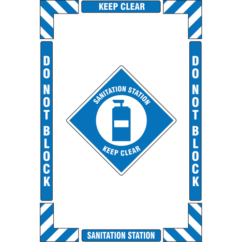 Trousse de marquage du sol ?Sanitation Station? (poste dassainissement), Adh&eacute;sif, Anglais avec pictogramme Les Fournitures Industrielles Méga