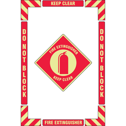 "Fire Extinguisher" Floor Marking Kit, Adhesive, English with Pictogram Les Fournitures Industrielles Méga