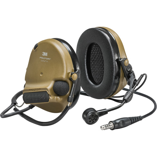Casque VI NIB avec fils de sortie unique Peltor ComTac, Style Cordon cervical, 22 dB Les Fournitures Industrielles Méga