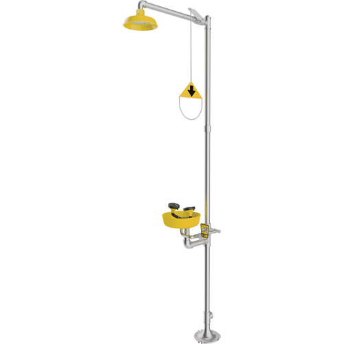 Douche durgence et douche oculaire combin&eacute;es, Socle Les Fournitures Industrielles Méga