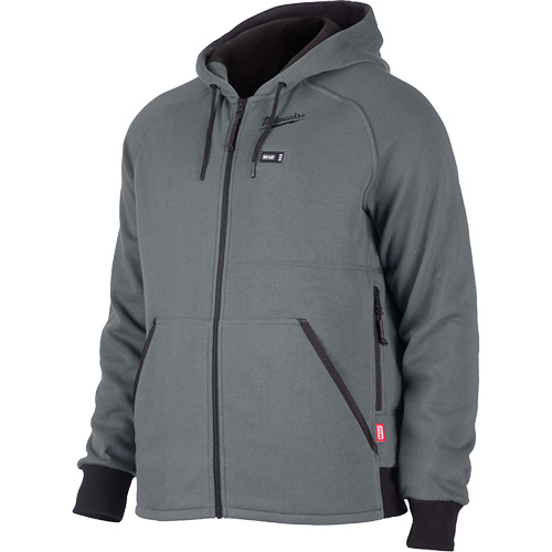 Chandail &agrave; capuchon chauffant M12 complet, Hommes, 2T-Grand, Gris, Polyester Les Fournitures Industrielles Méga