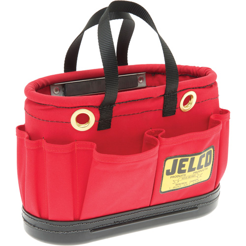 Seau avec aimant pour travail en hauteur, 14" lo x 7" la x 10" h, Toile, Rouge Les Fournitures Industrielles Méga