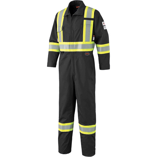 7702BK FR-Tech&reg; 88/12 FR Arc Rated Coveralls, Size 36, Black, 9.7 cal/cm² Les Fournitures Industrielles Méga