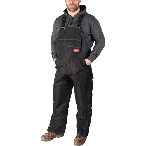 GridIron Short Length Zip-To-Thigh Bib Overall, Men's, 2X-Large, Black Les Fournitures Industrielles Méga